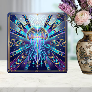 Art Deco Hemelse Kwallen Diepzee Gloei Keramiek Tegeltje