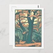  art deco Herfst/herfstbomen Briefkaart (Voorkant / Achterkant)