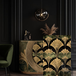 Art Deco herhalingspatroon goud geëmbosseerd Tissuepapier
