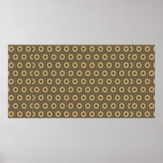 Art Deco hexagonal naadloos behang Poster (Voorkant)