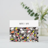 Art Deco Hier houd ik contact Bericht Briefkaart (Staand voorkant)