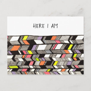 Art Deco Hier houd ik contact Bericht Briefkaart