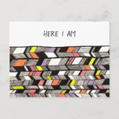 Art Deco Hier houd ik contact Bericht Briefkaart (Voorkant)