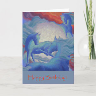 Art Deco Horses Verjaardag Kaart