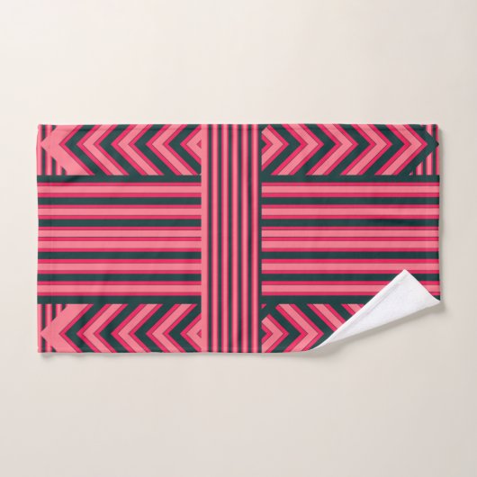 Art Deco Houtskool Roze Abstract Elegant Patroon Bad Handdoek (Handdoek)
