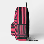 Art Deco Houtskool Roze Abstract Elegant Patroon Bedrukte Rugzak (Rechts)