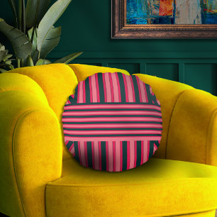 Art Deco Houtskool Roze Abstract Elegant Patroon Rond Kussen