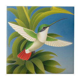 Art Deco Hummingbird Tegeltje