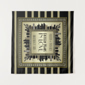 Art Deco huwelijksjubileum Champagne Goud Gatsby Wandkleed (Voorkant (horizontaal))