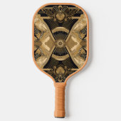 Art deco hypnotische boze oog pickleball paddle (Achterkant)