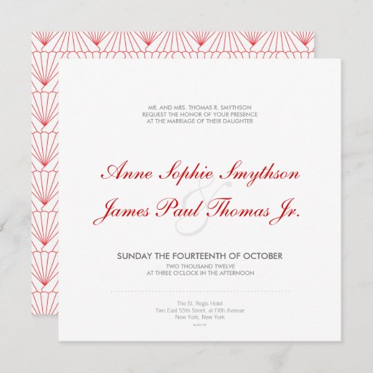 Art déco II Faire-part de mariage moderne (Devant / Derrière)