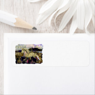 Art Deco IJslandse paarden Etiket