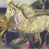 Art Deco IJslandse paarden Sticker (Voorkant)