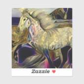 Art Deco IJslandse paarden Sticker (Vel)