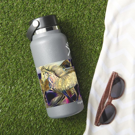Art Deco IJslandse paarden Sticker (HydroFlask Insitu)