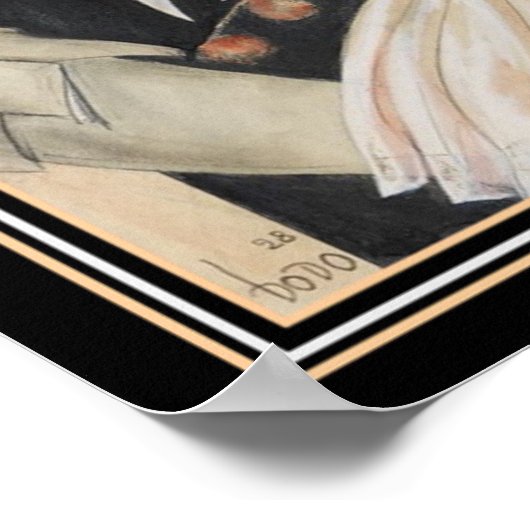 Art Déco Imprimer "À la danse" par Dodo 12 x 16 (Coin)