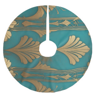 Art Deco in blauw en goud Kerstboom Rok