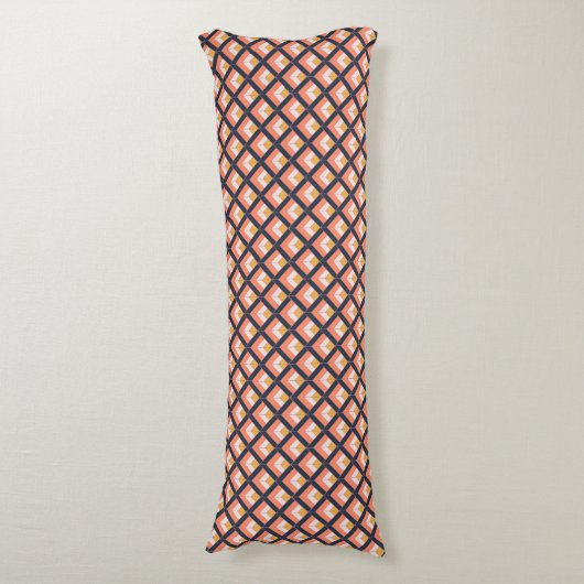 Art Deco in grijs, Oranje en geel Lichaamskussen (Voorkant Verticaal)