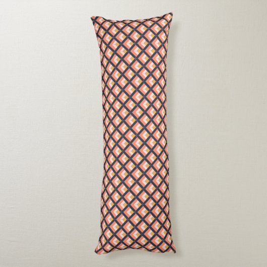 Art Deco in grijs, Oranje en geel Lichaamskussen (Achterkant (Verticaal))