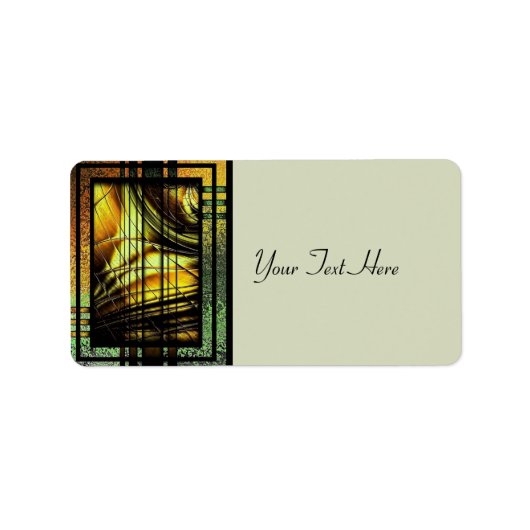 Art Deco in groen en goud Etiket (Voorkant)