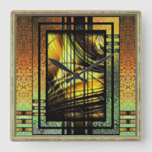 Art Deco in groene en gouden grote klok