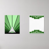 Art deco in het groen muurkunst sets (Voorkant)