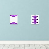 Art deco in het paarse muurkunst sets (Houten vloer)