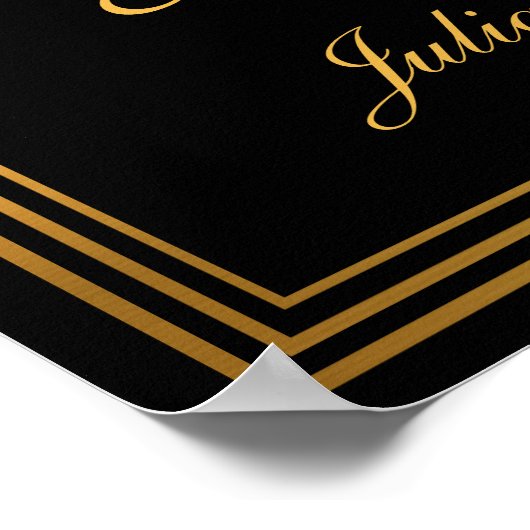 Art Deco In liefdevolle herinnering zwart en goud Poster (Hoek)