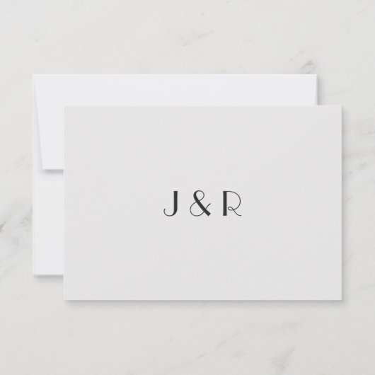 Art Deco in White en gouden bladbruiloft bedankt (Achterkant)