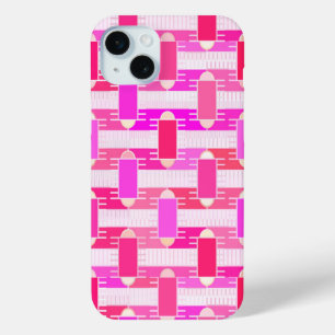 Art Deco industriële chic - roze, fuchsia, orchide iPhone 15 Mini Hoesje