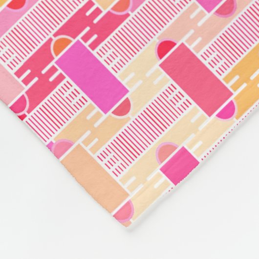Art Deco industriële chic - roze, perzik, goud Fleece Deken (Hoek)