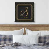 Art Deco Initiaal Wall Art Canvas Afdruk (Insitu (Slaapkamer))