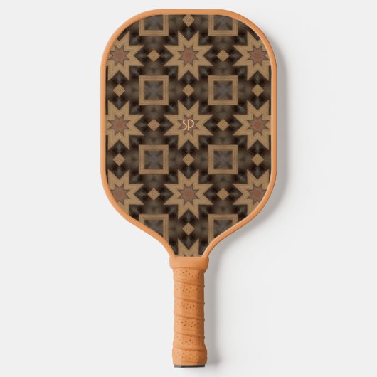 Art Deco Inlay Pickleball Paddle (Voorkant)
