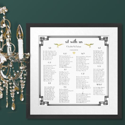 Art Déco Inséparable Vieux argent Mariage couleur 