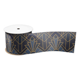 Art Deco inspiratie in blauw en goud Lint