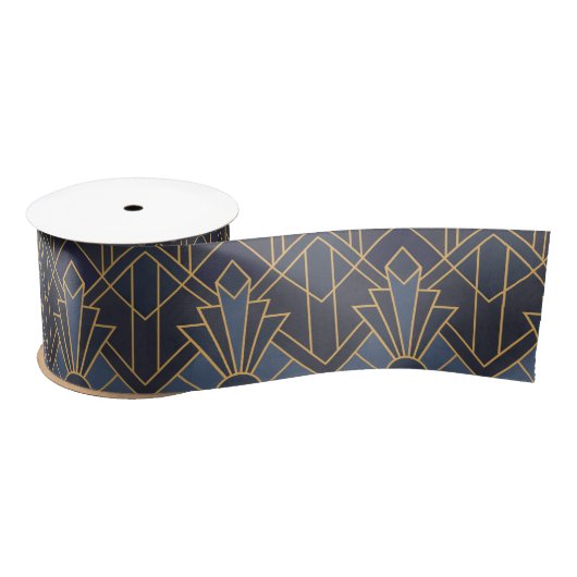 Art Deco inspiratie in blauw en goud Lint (Spoel)