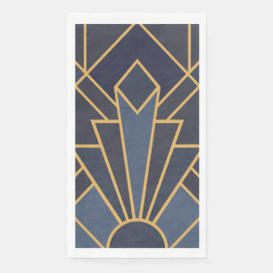Art Deco inspiratie in blauw en goud Servet