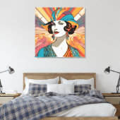 Art Déco Inspiré AI Oeuvre d'art Portrait élégante (Insitu(Chambre))