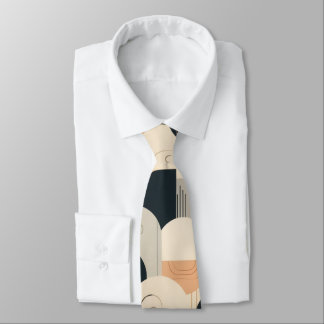 Art Deco Inspired Design in Peach & Black Stropdas