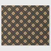 Art Deco Inspo Gold Brown Black Geometric Pattern Cadeaupapier (Vlak)