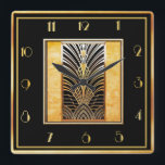 Art déco intelligent<br><div class="desc">J'ai créé une autre horloge murale Art déco à l'allure chic avec un centre d'art déco très art. Cette horloge est sophistiquée et intelligente et aurait l'air superbe sur un mur dans votre maison. Cette horloge murale carré mesure 10 pouces. Une super horloge pour tous les amateurs d'art déco.</div>