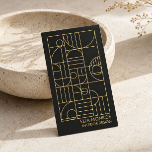 Art Deco interieurontwerper geometrisch Visitekaartje