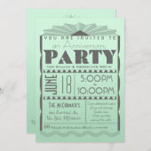 Art Deco Invitation - Gatsby Style - Aangepaste te Kaart (Voorkant / Achterkant)