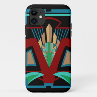 Art Deco iPhone 11 en hoger Hoesje (zwart)