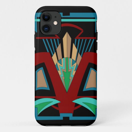 Art Déco iPhone 11 et Coque supérieur (Noir) (Dos)