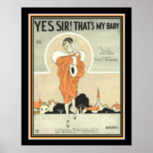 Art Deco Irving Berlin — Muziek afdrukken 16 x 20 Poster