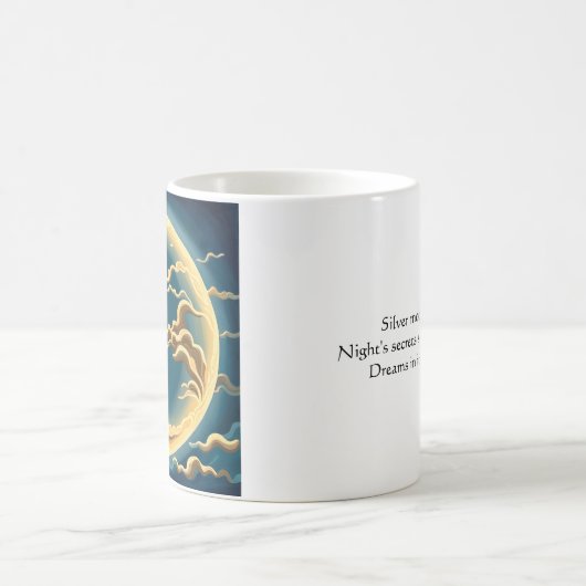 "Art Deco Japans-geïnspireerd Volle maan en wolken Koffiemok (Center)