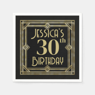 Art Deco jaren 20 op maat gemaakte 30e of elke ver Servet