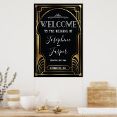 Art Deco jaren 20 Zwart en Goud Welkomstbord Poster (Keuken)