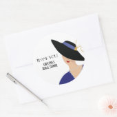 Art Deco jaren 30 vrouw met hoed Bruidsmeisjesfees Ronde Sticker (Envelop)